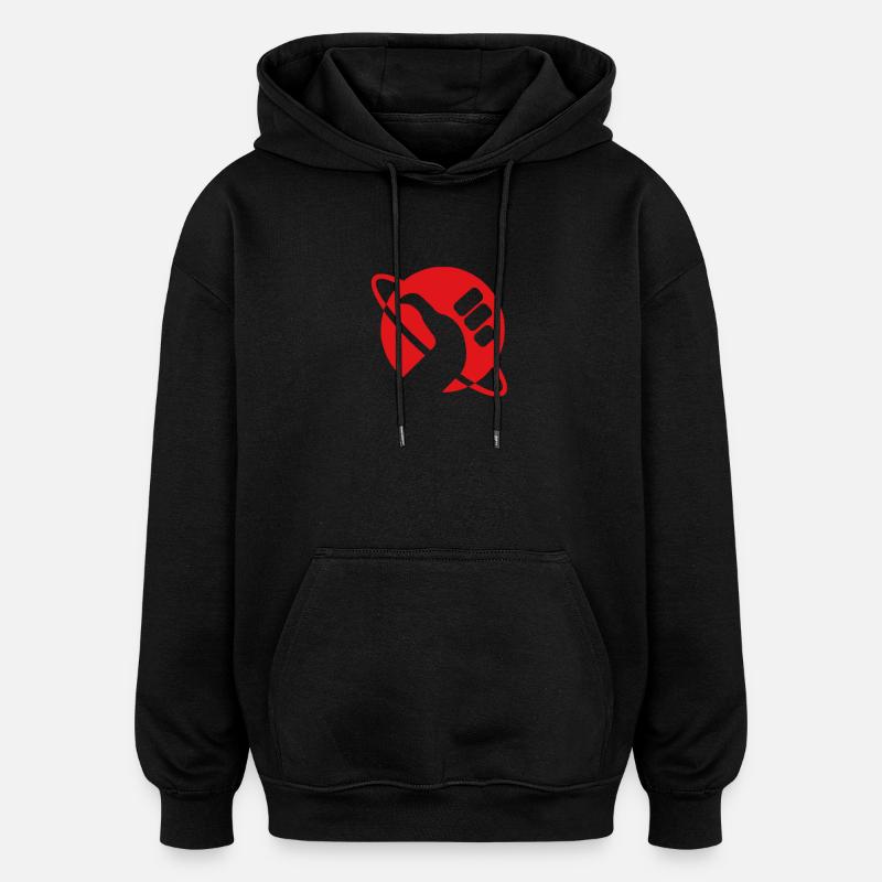 Daumen Planet! - Oversized Unisex Hoodie - Schwarz