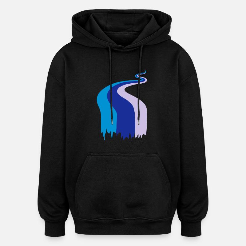 Farbfluss, Fluss, Flow, Fahne - Oversized Unisex Hoodie - Schwarz