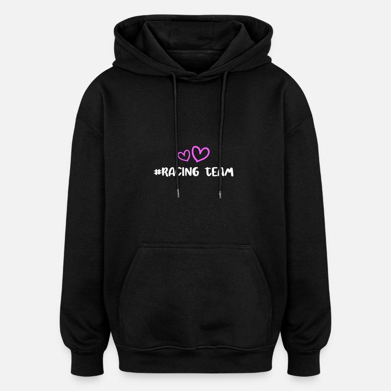 Cœur d’équipe de course - Sweat à capuche oversize unisexe - noir