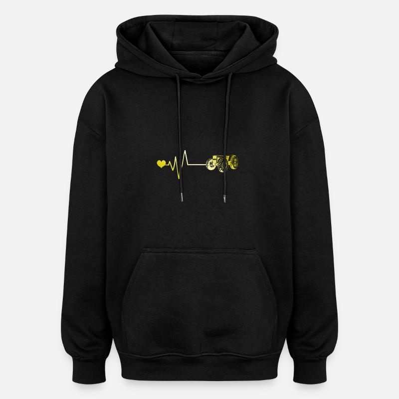 Traktor Puls Herz Liebe - Oversized Unisex Hoodie - Schwarz