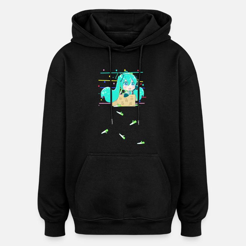 MIKUBOX - Sweat à capuche oversize unisexe - noir