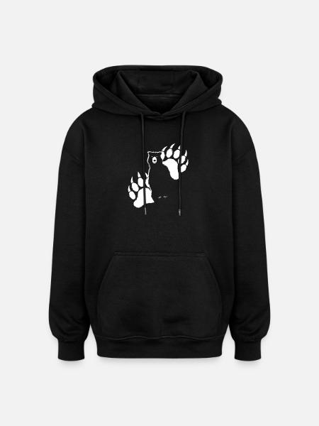 Ours Grizzli - Sweat à capuche oversize unisexe - noir