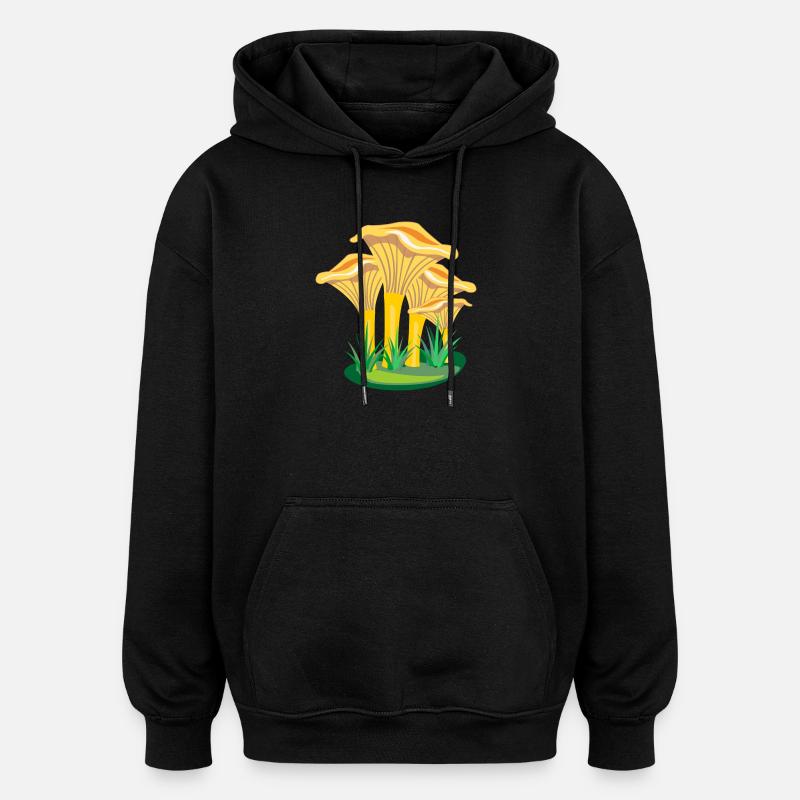 Champignons champignons - Sweat à capuche oversize unisexe - noir