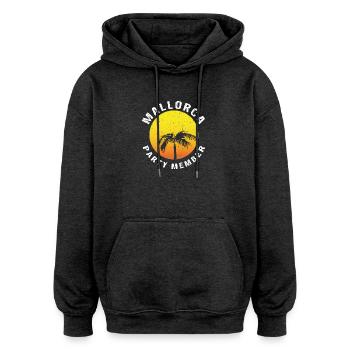 MALLORCA PARTY MEMBER - Oversized Unisex Hoodie - Anthrazit - Vorne - Noah (186cm)