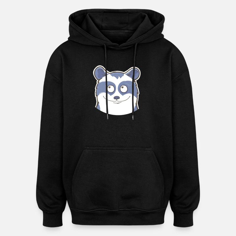 Waschbär - Oversized Unisex Hoodie - Schwarz