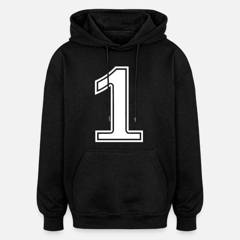 1 - Sweat à capuche oversize unisexe - noir