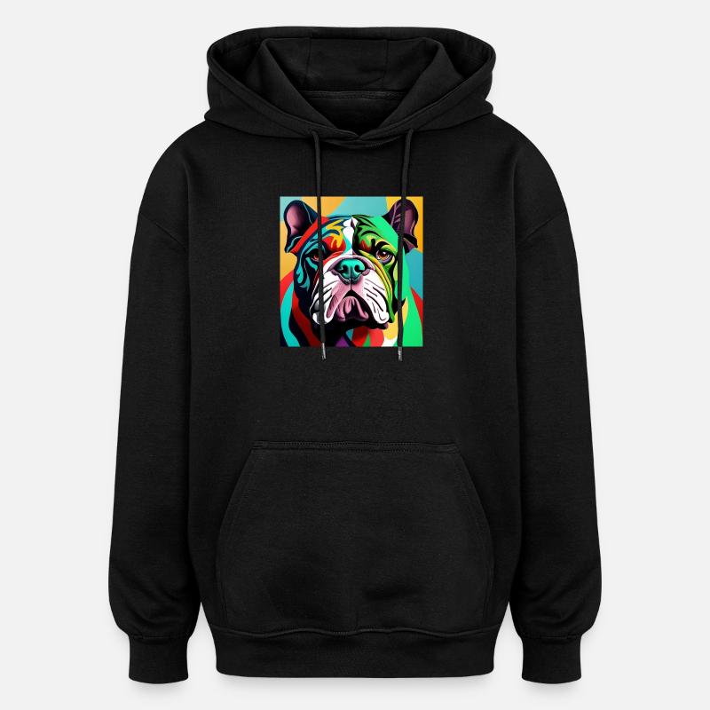 Bouledogue - Sweat à capuche oversize unisexe - noir