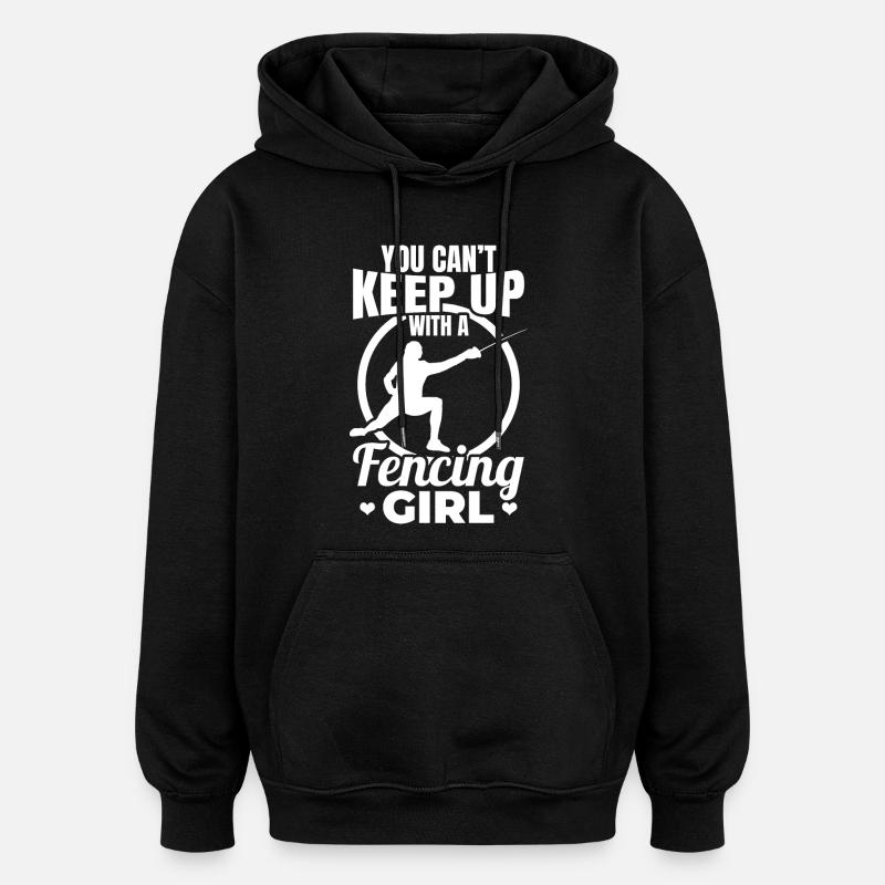 Fechtmädchen - Oversized Unisex Hoodie - Schwarz