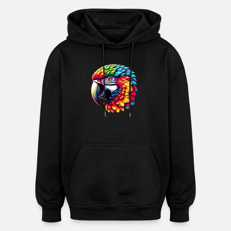 Papagei - Oversized Unisex Hoodie - Schwarz