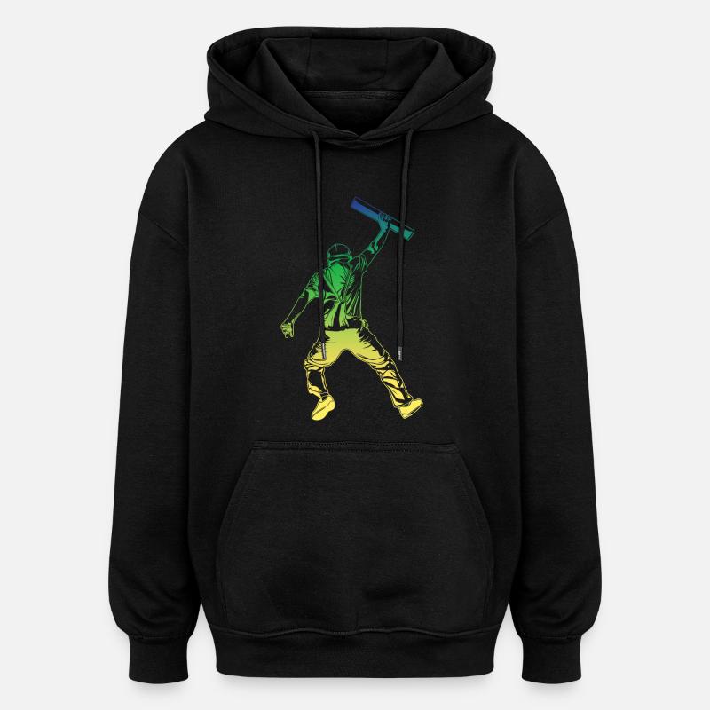 Style rétro d’architecte - Sweat à capuche oversize unisexe - noir