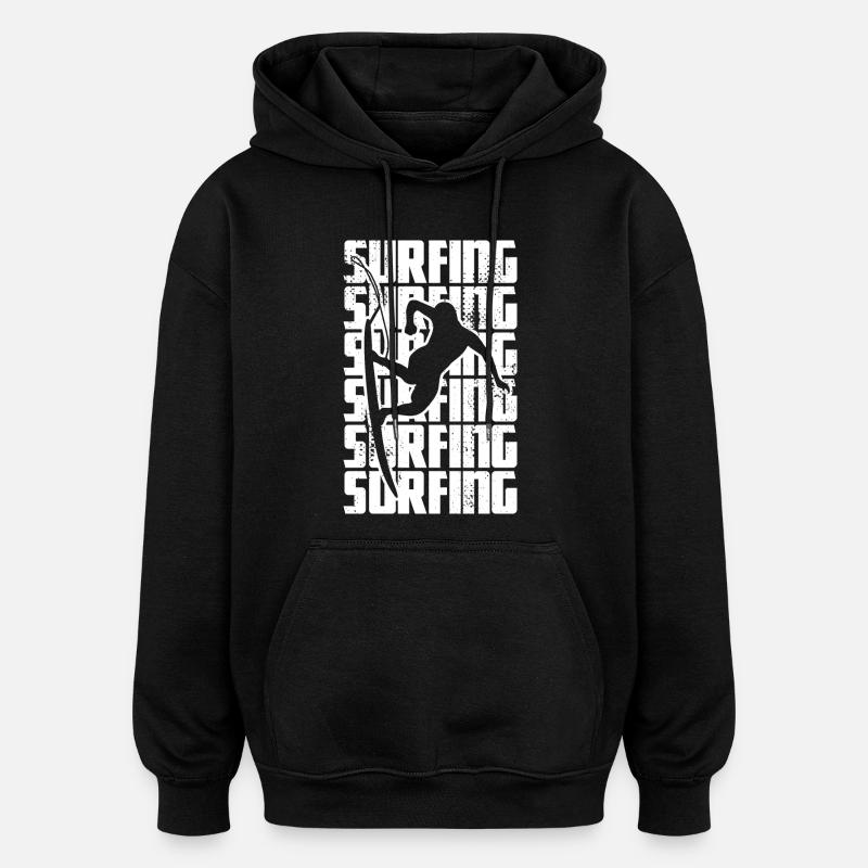 Surf - Sweat à capuche oversize unisexe - noir