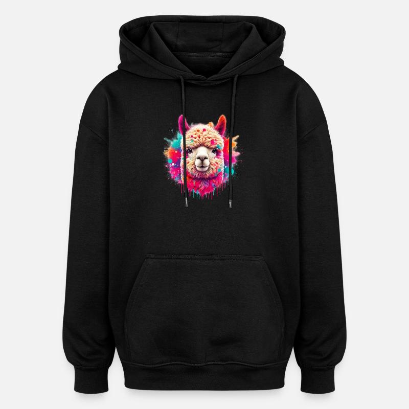 Alpaga - Sweat à capuche oversize unisexe - noir
