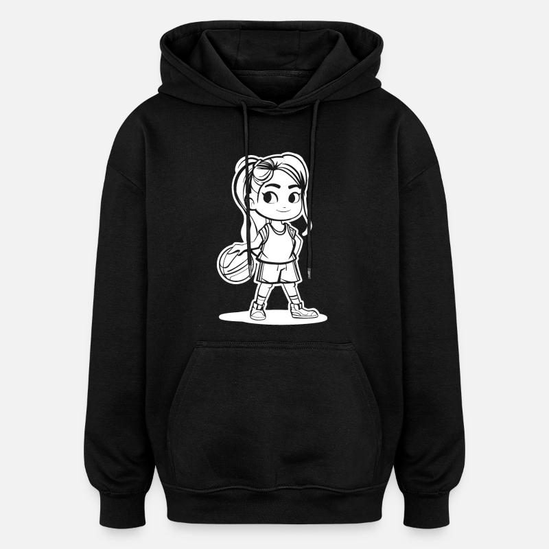 Basketteur - Sweat à capuche oversize unisexe - noir