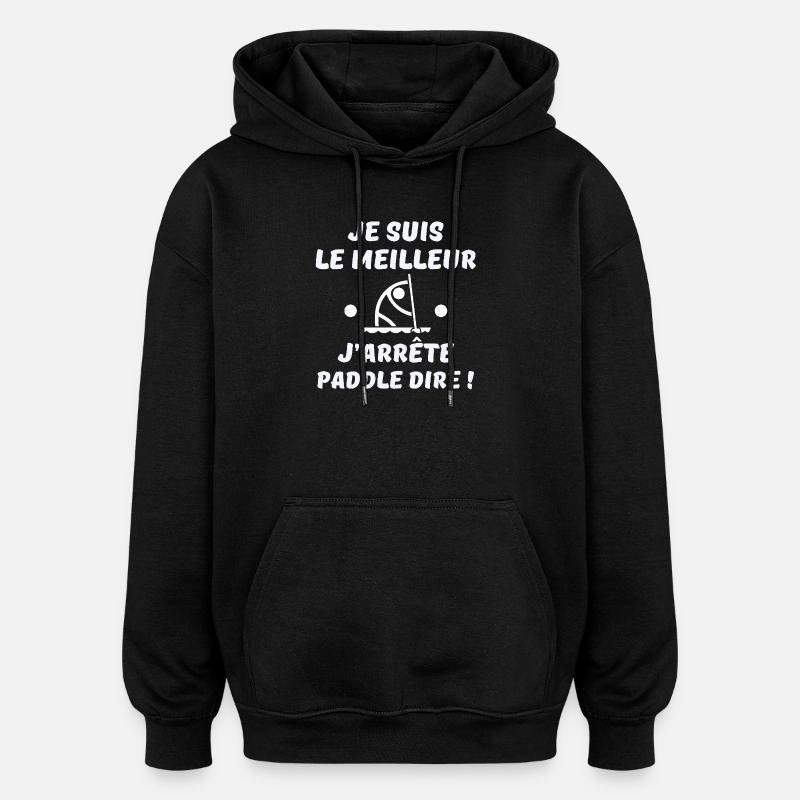 paddle, fan de paddle, pagayer - Sweat à capuche oversize unisexe - noir