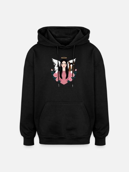Maîtresse, chien et cheval - Sweat à capuche oversize unisexe - noir