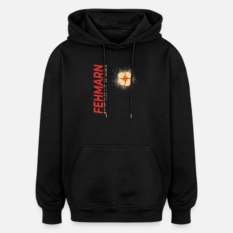 Fehmarn - Oversized Unisex Hoodie - Schwarz