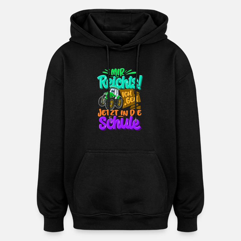 Traktor Kinder Einschulung - Oversized Unisex Hoodie - Schwarz