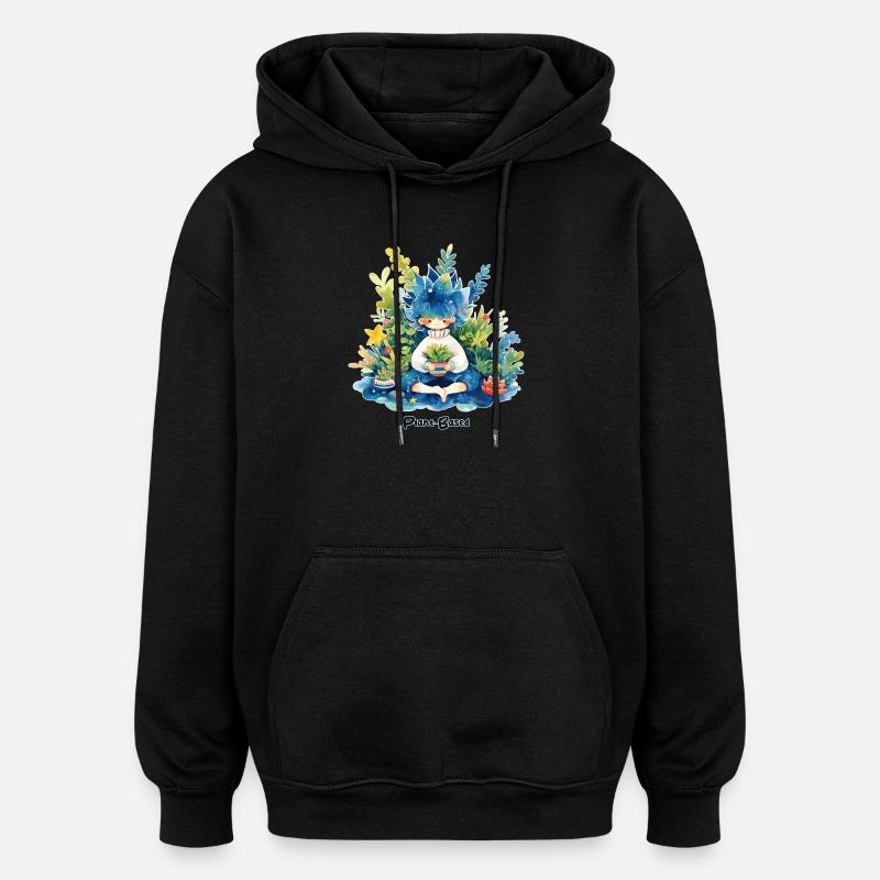 Pflanzlich - Oversized Unisex Hoodie - Schwarz