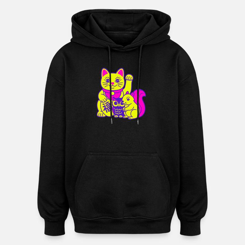 Des animaux chanceux ! - Sweat à capuche oversize unisexe - noir