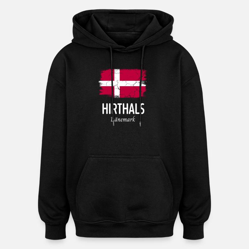 Hirthals - Sweat à capuche oversize unisexe - noir