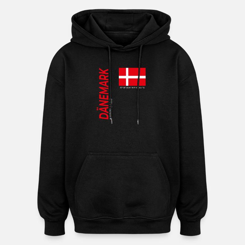 Hirthals - Oversized Unisex Hoodie - Schwarz