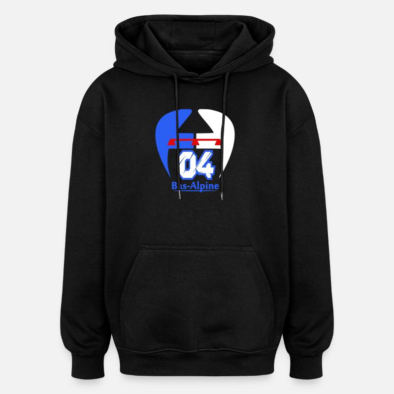 Logo Bas-Alpine 04 - Sweat à capuche oversize unisexe - noir