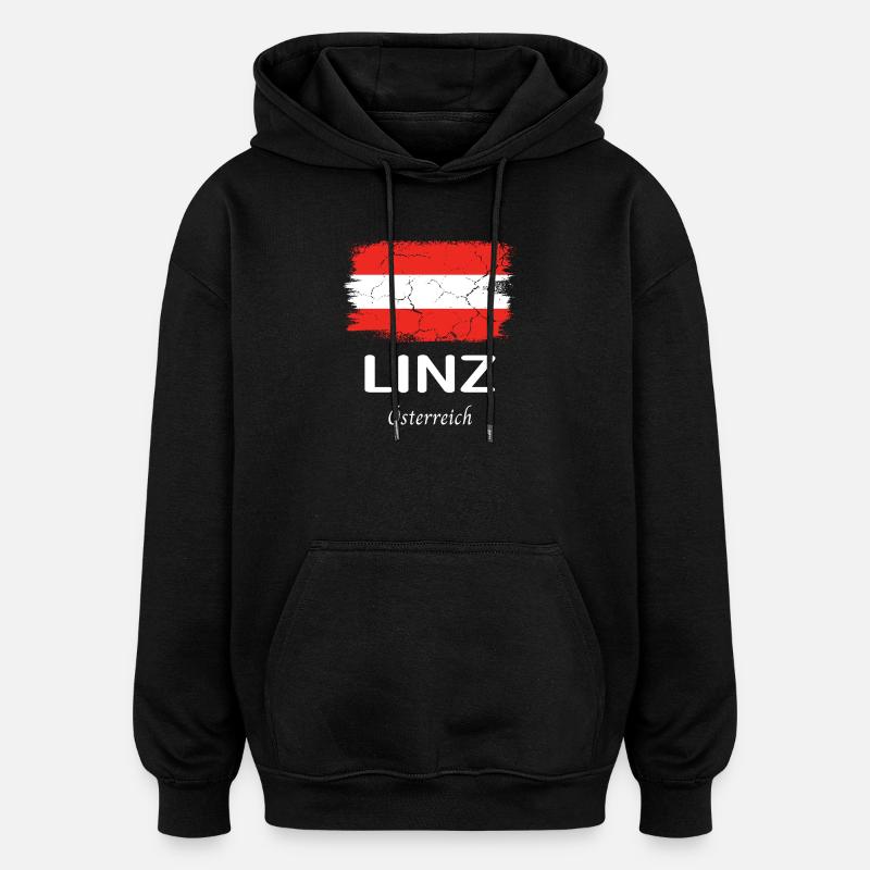 Linz - Sweat à capuche oversize unisexe - noir