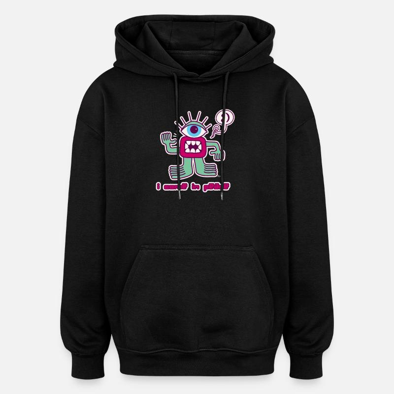 Außerirdischer - Oversized Unisex Hoodie - Schwarz