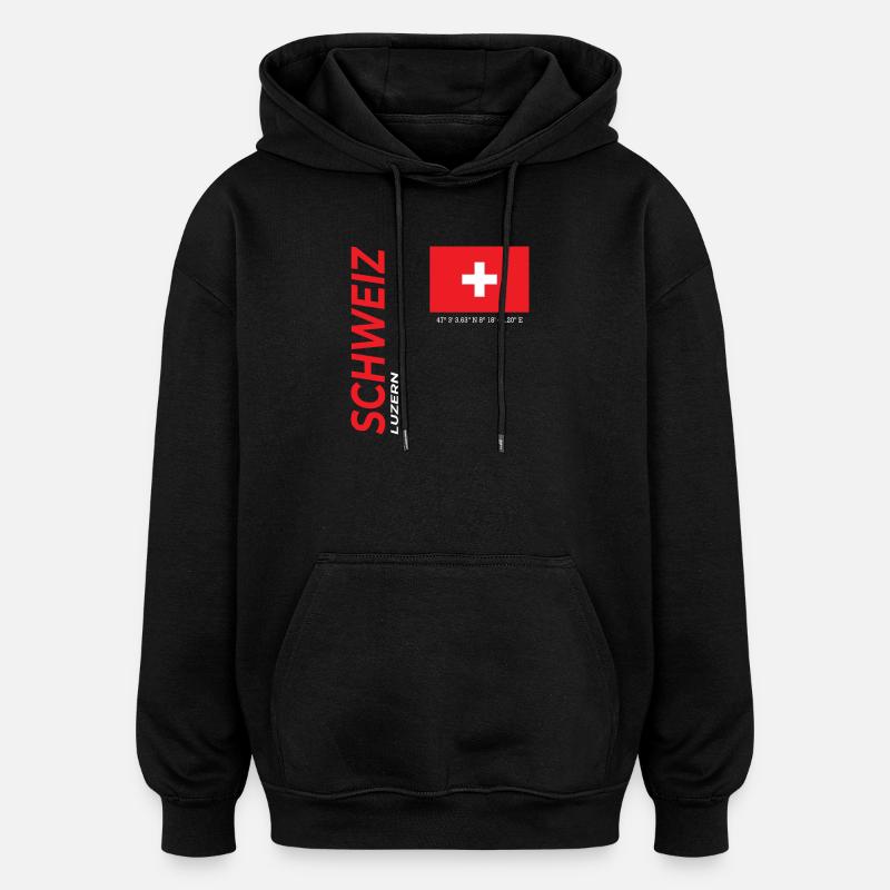 Luzerne - Sweat à capuche oversize unisexe - noir