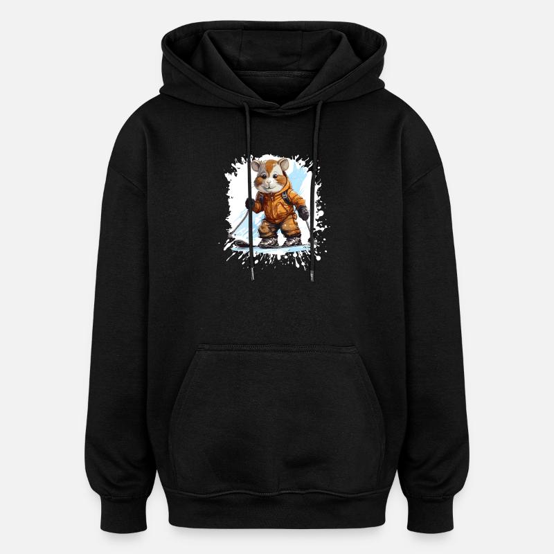 Cheval Ski Ski - Sweat à capuche oversize unisexe - noir