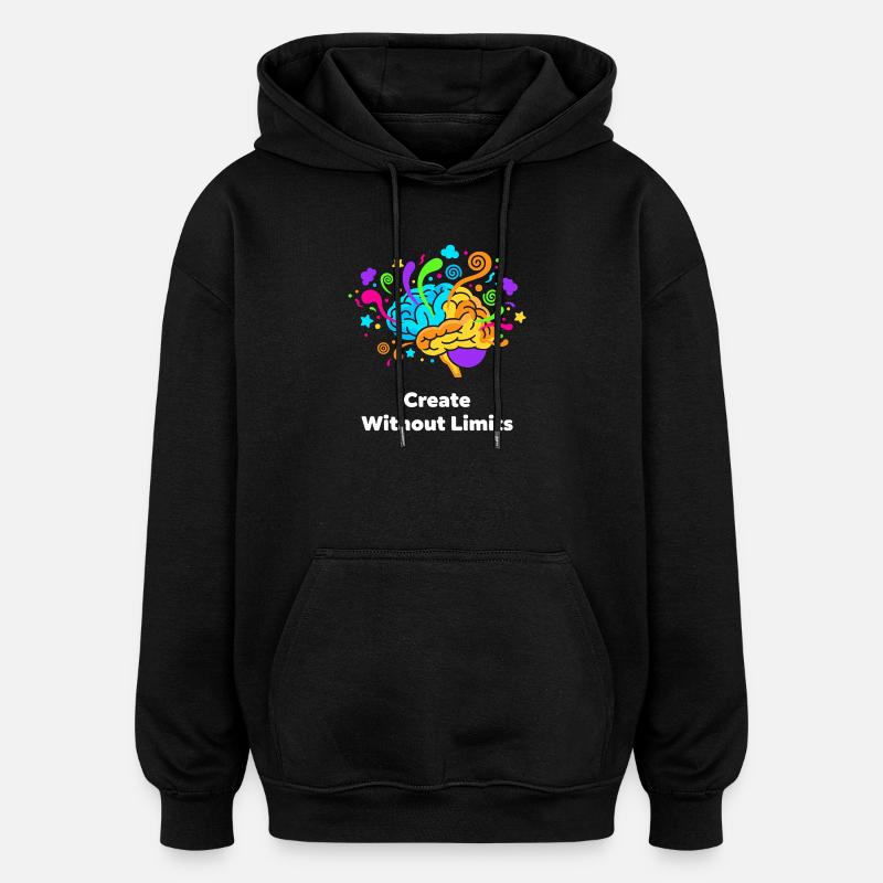 Creative brain art without limits - Oversized Unisex Hoodie - black