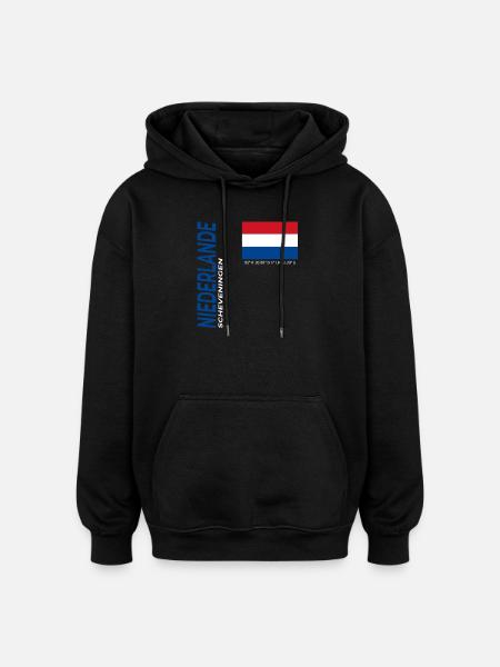 Scheveningen - Oversized Unisex Hoodie - Schwarz