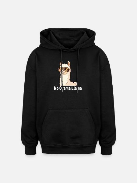 No Drama Llama Sunglasses - Oversized Unisex Hoodie - black