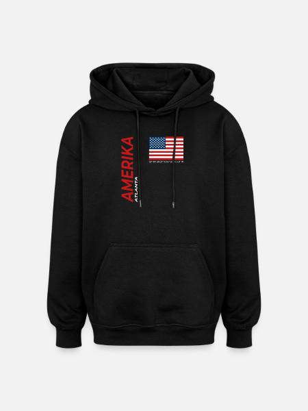 Atlanta - Sweat à capuche oversize unisexe - noir
