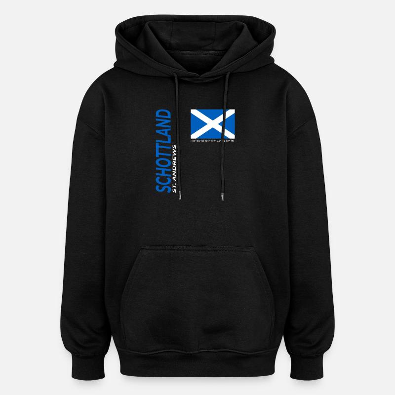 St. Andrews - Sweat à capuche oversize unisexe - noir