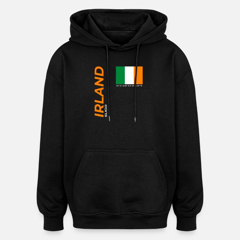 Sligo - Sweat à capuche oversize unisexe - noir