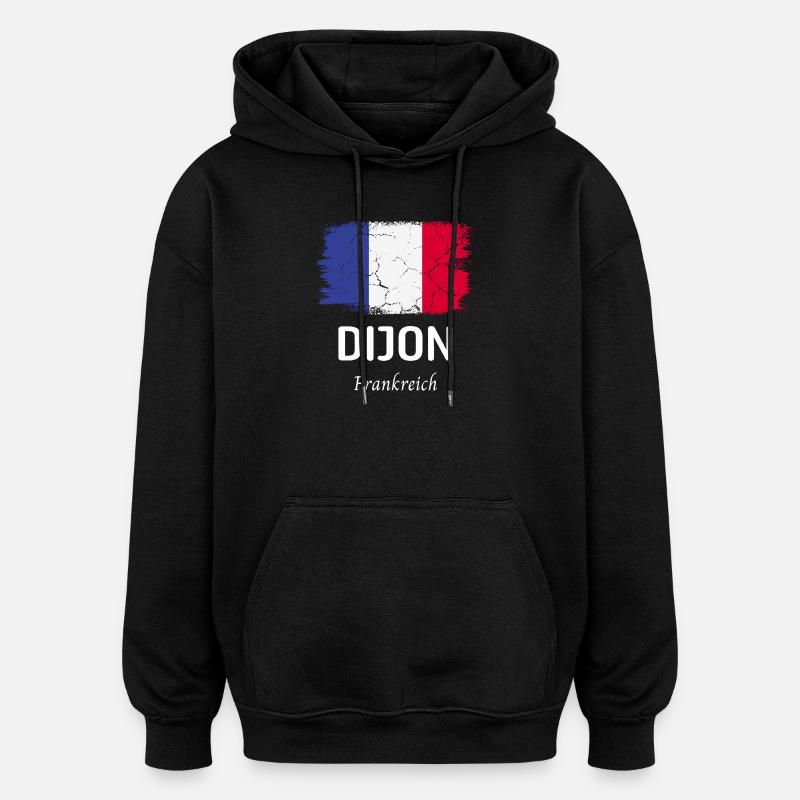 Dijon - Sweat à capuche oversize unisexe - noir