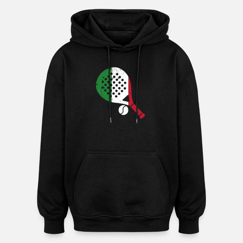 Padel Racket Italien Style - Oversized Unisex Hoodie - Schwarz