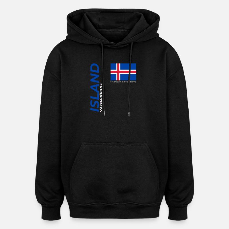 Vatnajökull - Sweat à capuche oversize unisexe - noir