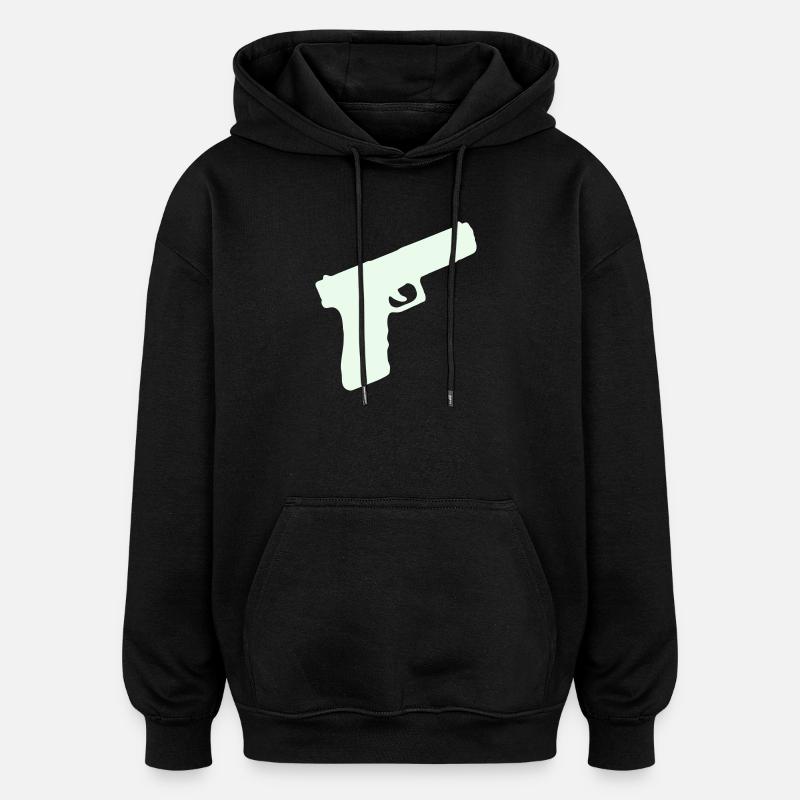 Pistole Waffe - Oversized Unisex Hoodie - Schwarz