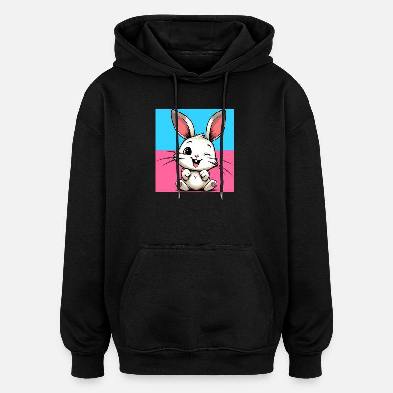 lapin - Sweat à capuche oversize unisexe - noir