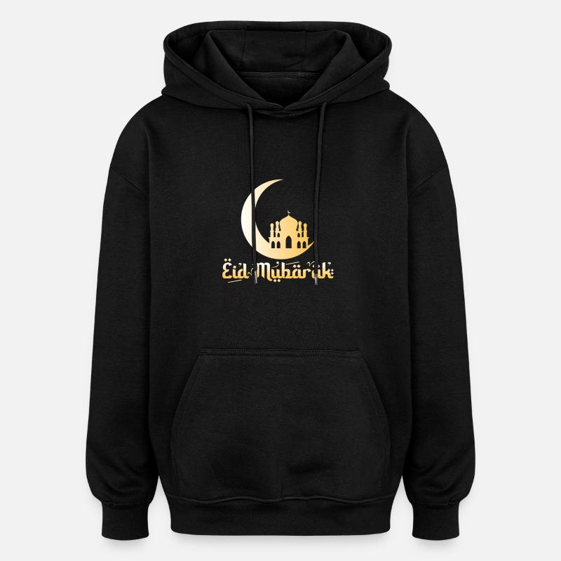 Aïd Moubarak - Sweat à capuche oversize unisexe - noir