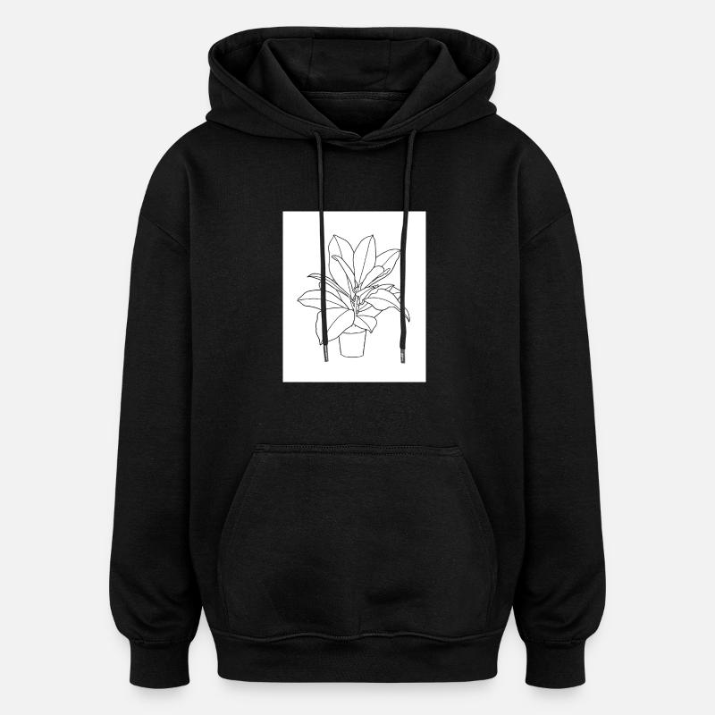 Pflanze - Oversized Unisex Hoodie - Schwarz