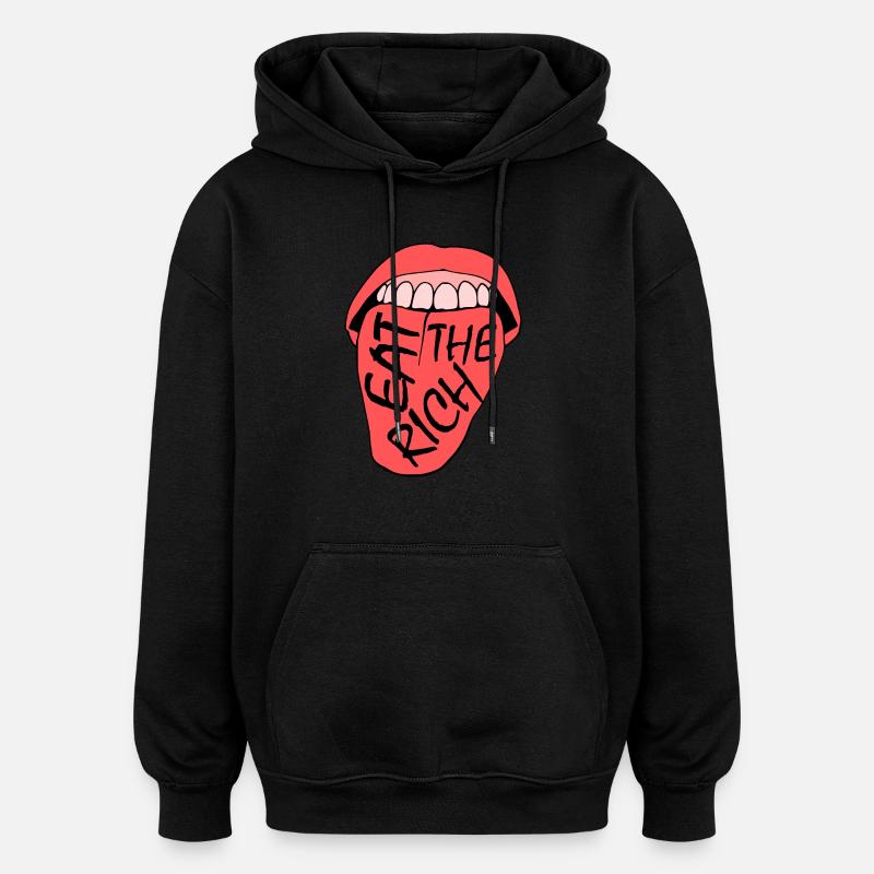 Eat the rich - Oversized luvtröja unisex - svart