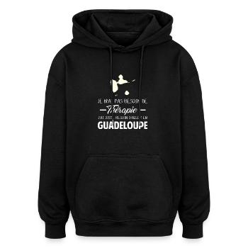 Thérapie Guadeloupe - Sweat à capuche oversize unisexe - noir - Devant - Noah (186cm)