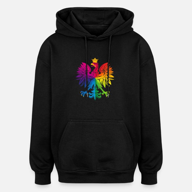 Rainbow eagle 2 - Oversized Unisex Hoodie - black