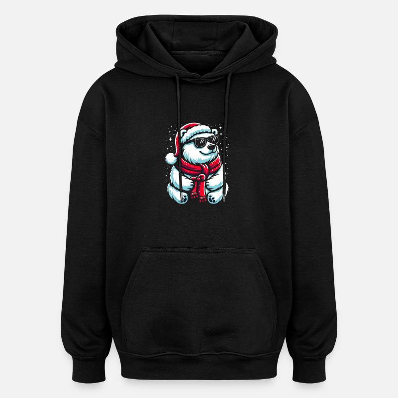 Weihnachten Cooler Eisbär - Oversized Unisex Hoodie - Schwarz
