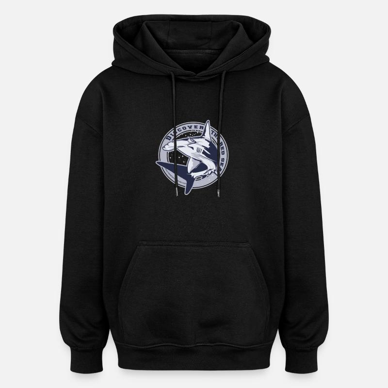 Hammerhead in circle - Sweat à capuche oversize unisexe - noir