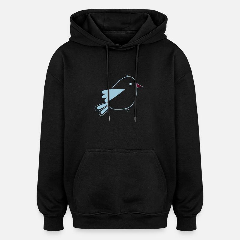 petit oiseau - Sweat à capuche oversize unisexe - noir