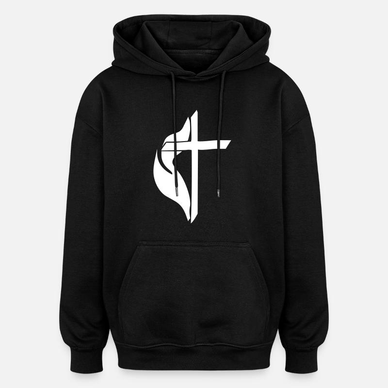 Croix chrétienne - Sweat à capuche oversize unisexe - noir